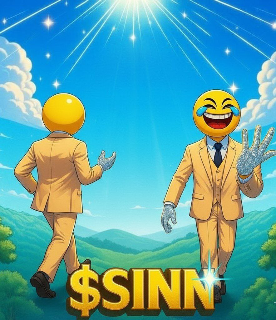 SINN meme coin mascot greeting another SINNER believer
